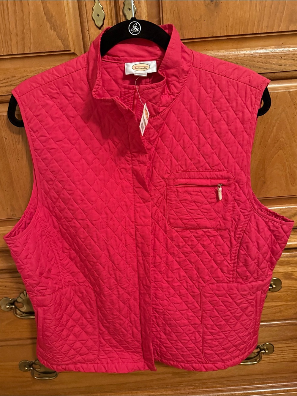Talbots Quilted Pink Vest, XL, NWT